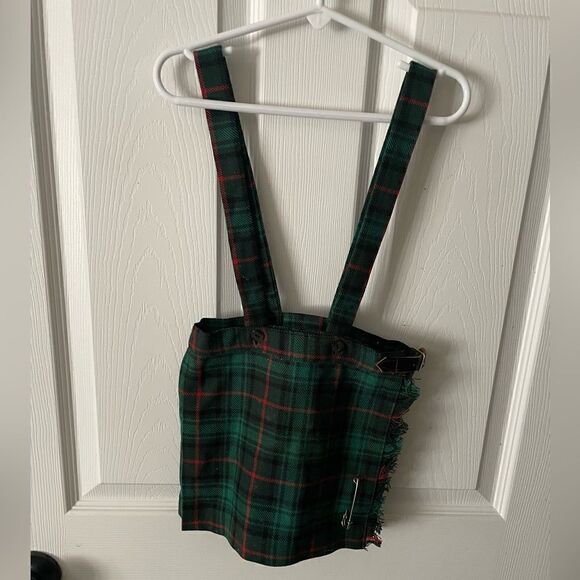 Vintage kids keynote Acrilan wool green kilt size 3/4 - Picture 1 of 7